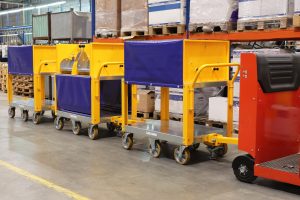 Custom-built wheel head trolley (automotive industry)