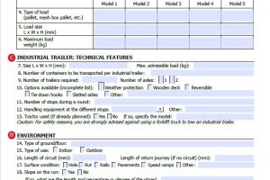 Specifications for industrial trailer