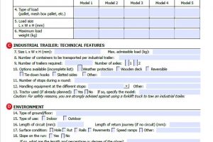 Specifications for industrial trailer